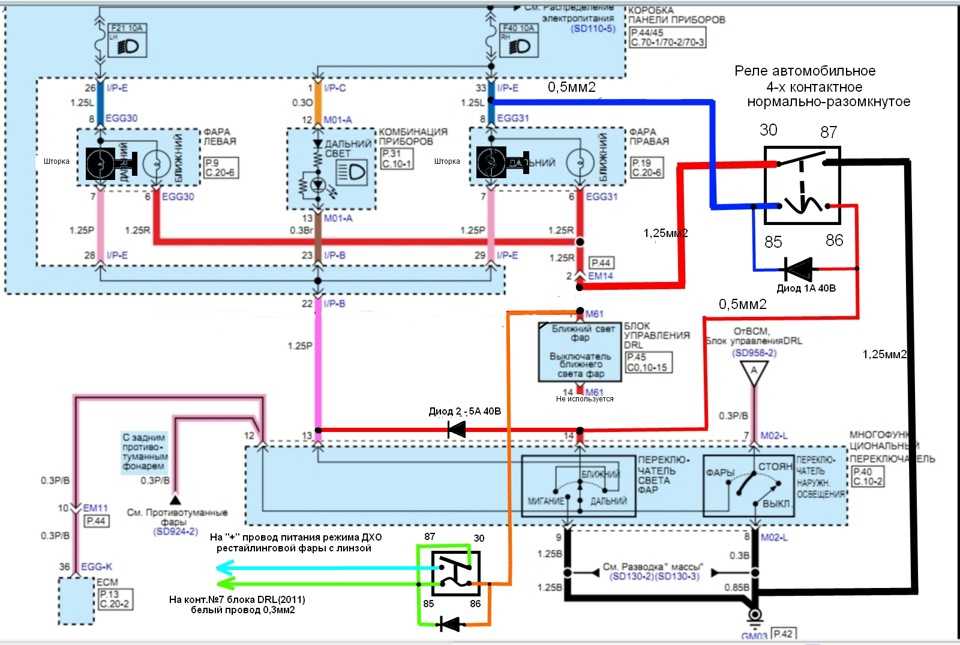 Схема проводки хендай соната тагаз