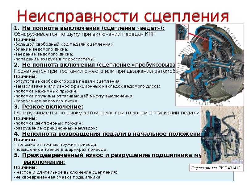 Типичные неисправности механической коробки передач