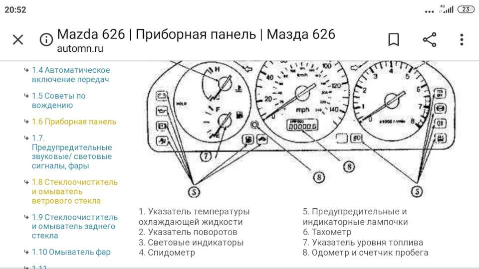 Горит чек на мазде