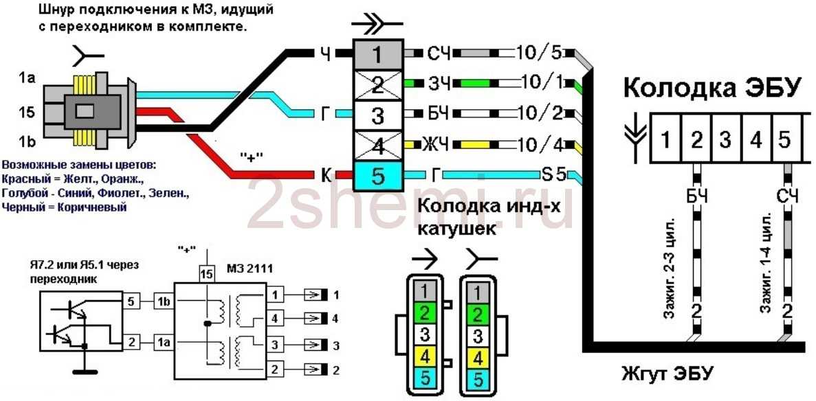 Схема подключения модуль зажигания