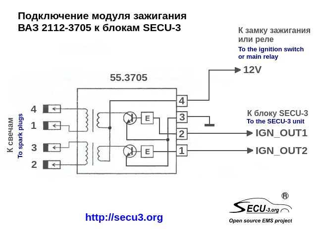 Схема катушки зажигания ваз 2110