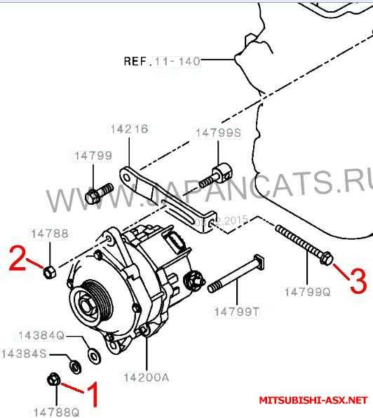 Митсубиси asx ремень генератора схема