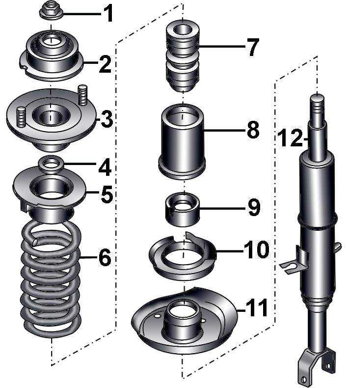 Передняя стойка амортизатора ауди 80 б3 схема