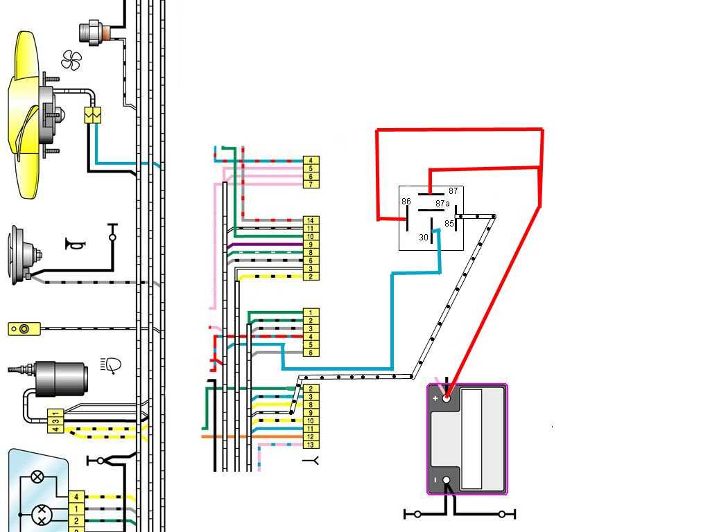 Схема включения вентилятора охлаждения ваз 21099 инжектор
