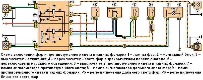 Схема фар ваз 2107