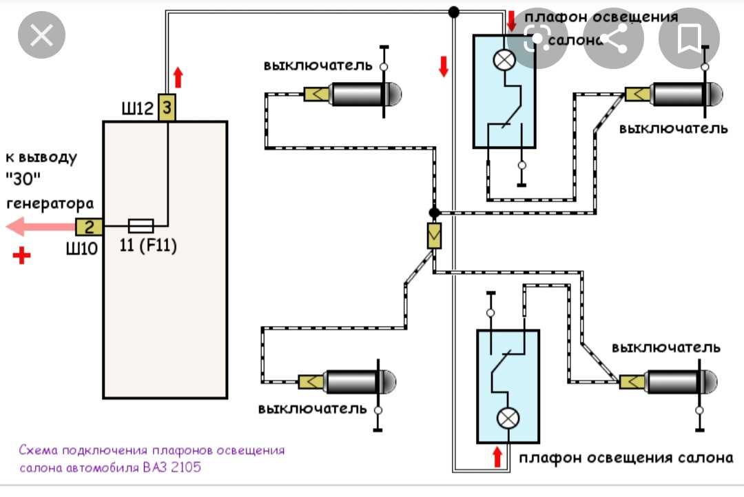 Схема включения наружного освещения ВАЗ 2107. Автотема