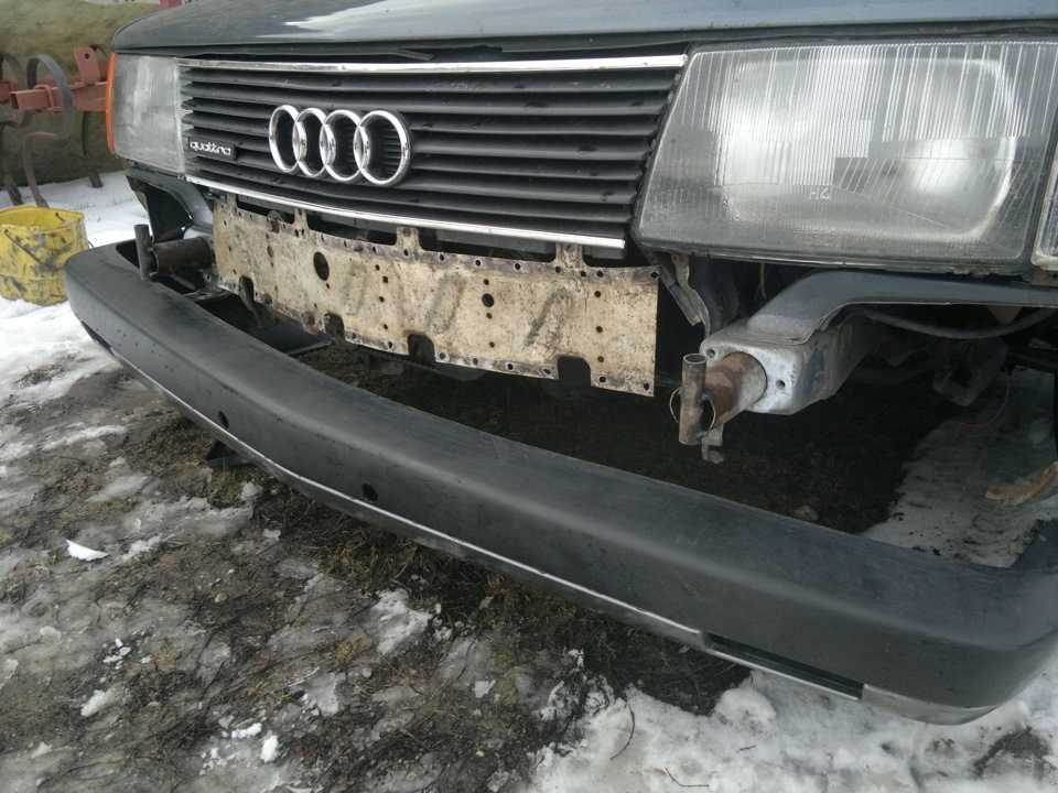 Как снять бампер audi 100 с3