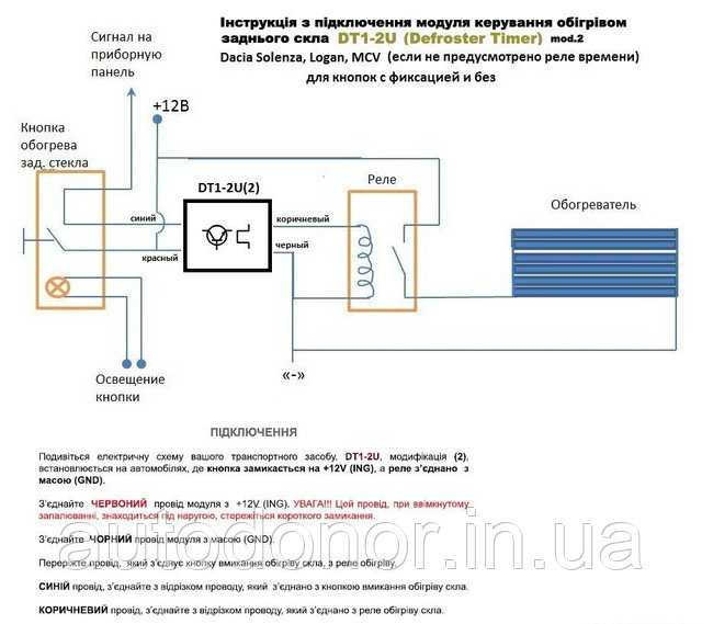 Схема подключения обогрева заднего стекла рено логан 1