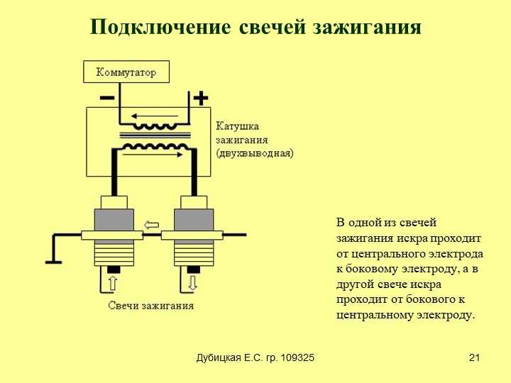 Схема подключения свечей