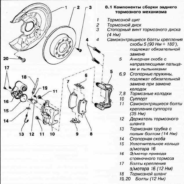 Схема заднего суппорта опель зафира
