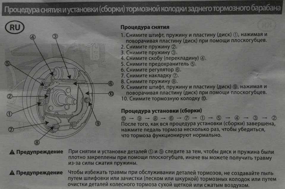 Задние колодки матиз схема